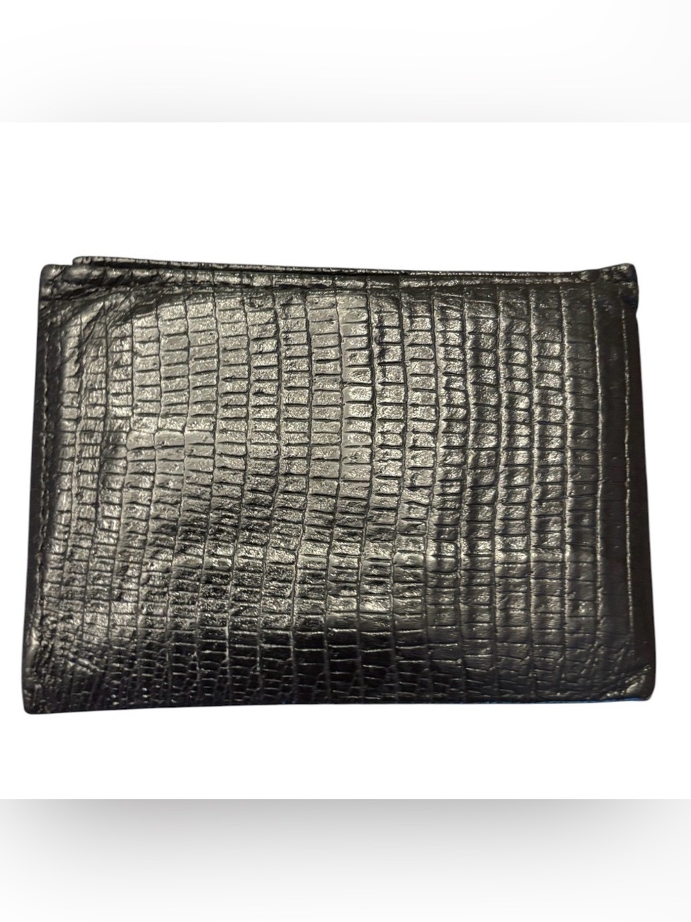 Men’s Lizard Embossed Leather Bi Fold Wallet